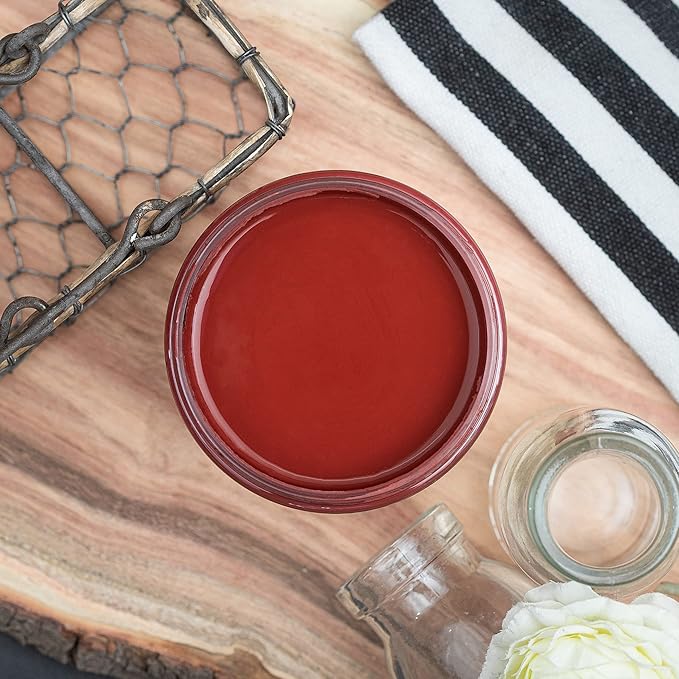 Dixie Belle Paint Company Chalk Finish Furniture Paint - Rustic Red (1 Gallon - 128oz) - Matte Brick Red Chic Chalk Mineral DIY Furniture Paint
