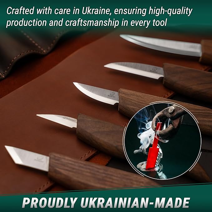 BeaverCraft Deluxe Wood Carving Kit S18X - Wood Carving Knife Set - Spoon Carving Tools Set - Whittling Knives Kit - Woodworking Kit Wood Carving Tools Kit Large Whittling Kit S18X