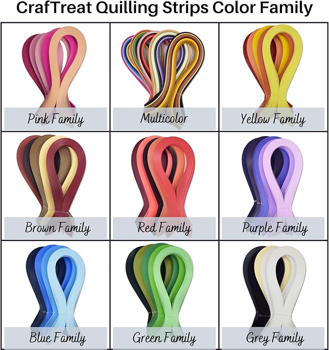 CrafTreat Pink Quilling Paper Strips for Craft Work - 500 Quilling Strips 3mm 30 CM Length - Paper Quilling for Decorating Cards, Gift Bags, Picture Frames and Scrapbooking
