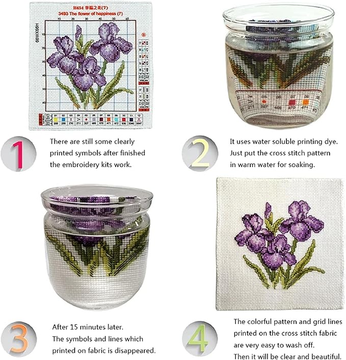 Magxvouy Cross Stitch Kits Stamped Full Range of Embroidery Kits,Cross Stitch Patterns Needlework Kits for Beginners 11CT Printed Kits&Magical Cat 16x20 inch