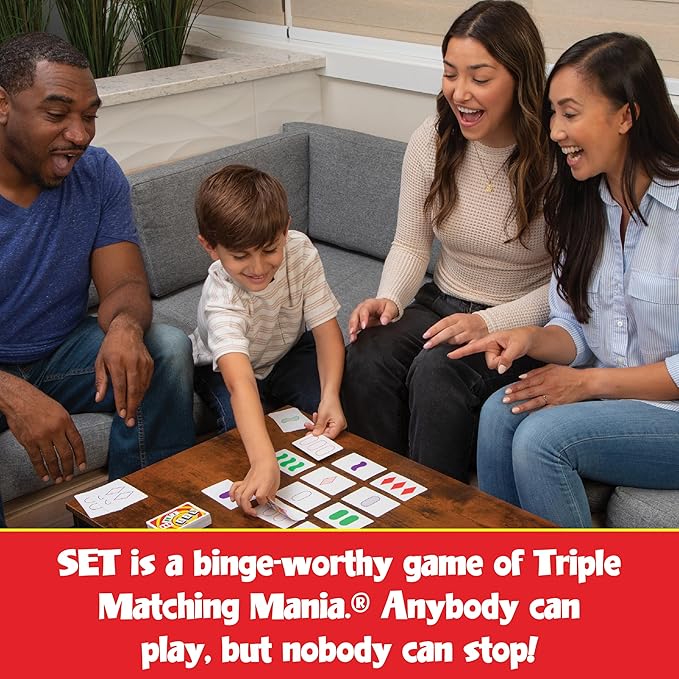 SET Enterprises SET - The Family Card Game of Visual Perception - Race to Find The Matches, For Ages 8+,81 Cards, Rules included