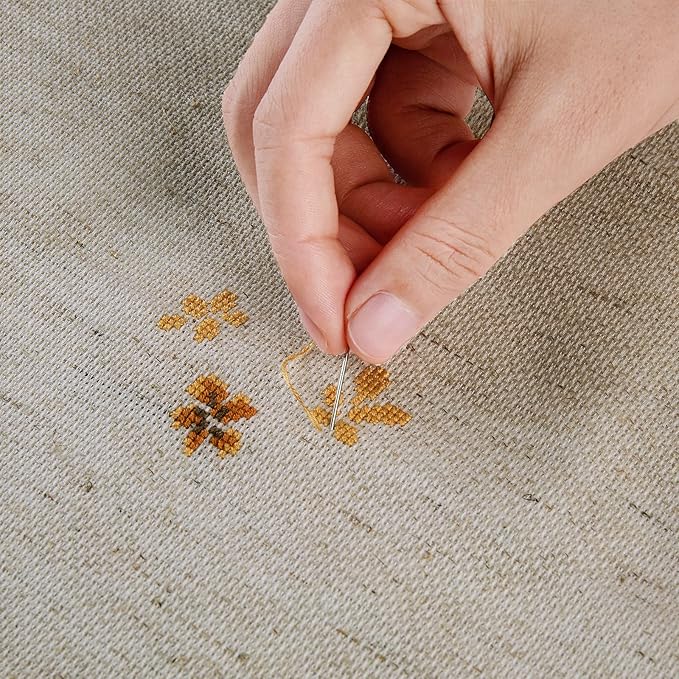 Aida Cloth Big Size 18 Count, Light Oatmeal Cross Stitch Fabric, 59 inch by 36 inch (59 inch by 1 Yard)