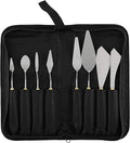 Creative Mark Stainless Steel Palette Knife Painting Tools - Paint Palette with Wooden Handle - Variety of Shapes and Sizes - Set of 8 w/Case, Set