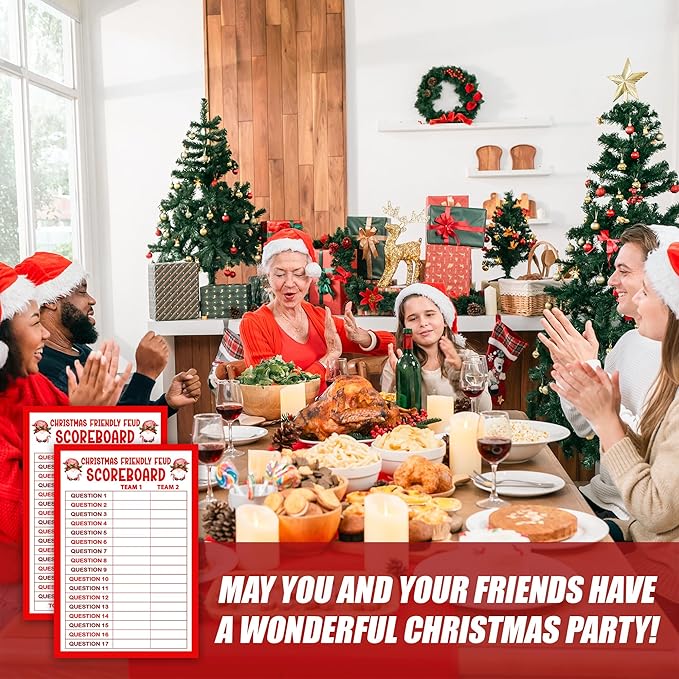 Christmas Friendly Feud Game, Funny Christmas Party Games, Friendly Feud Trivia Quiz for Family, Winter Xmas Holiday Party Supplies for Adults -08