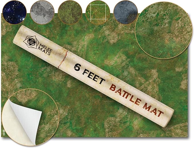 Battle Game Mat for DND - [48" x 72"] Wargaming Tabletop Map - Gaming Board for Warhammer 40k, Dungeons and Dragons, Wargame RPG - Vinyl Gaming Grass Terrain
