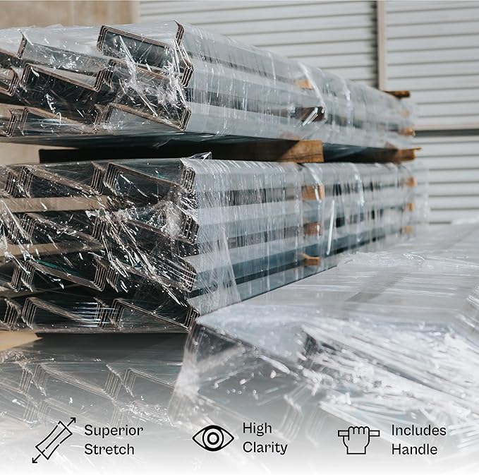 PSBM Mini Stretch Wrap with Handle, 24 Pack, 2 Inch x 700 Feet, 120 Gauge, Clear, Small Plastic Cling Film for Pallets Moving Storing