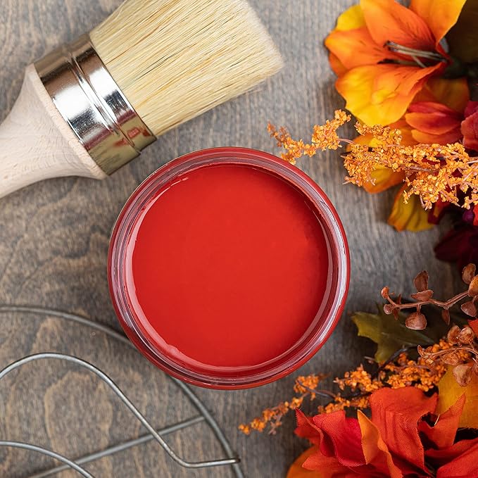 Dixie Belle Paint Company Chalk Finish Furniture Paint - Barn Red (8oz) - Matte Deep Red Chic Chalk Mineral DIY Furniture Paint