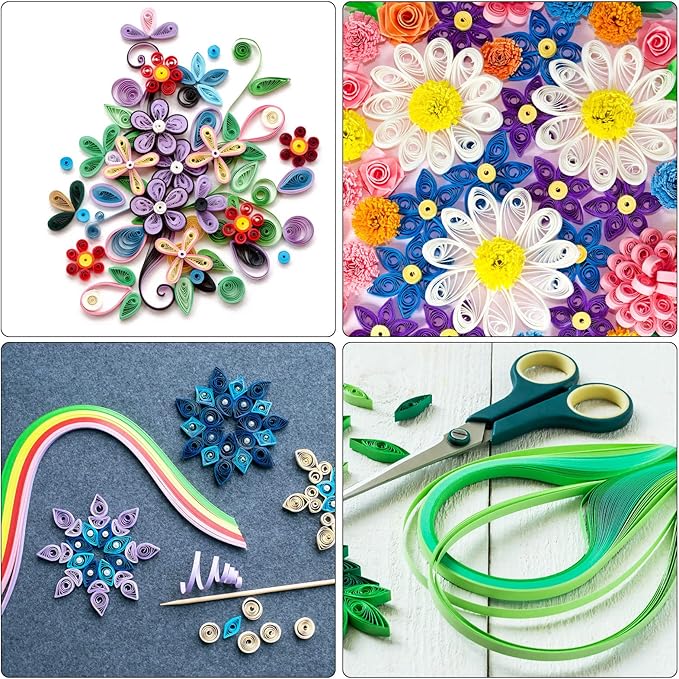 PATIKIL 600pcs Quilling Strips Paper 1/8"(3mm) 39cm Origami Paper Quilling Strip for Art DIY Hand Craft Christmas, White