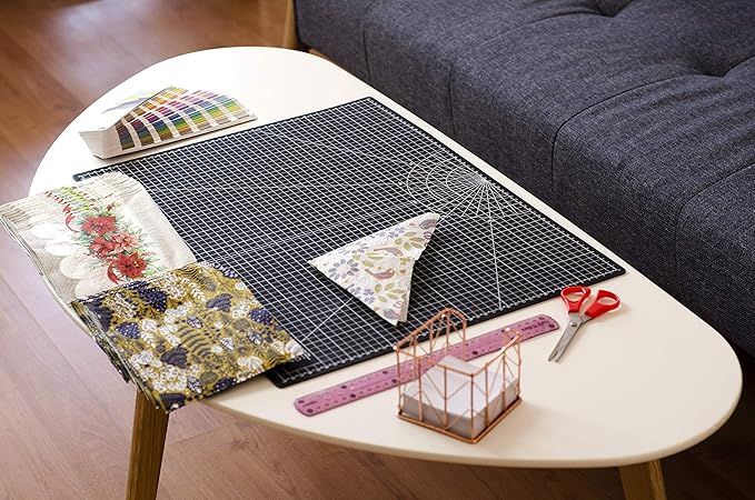 XNM Premium Self Healing Cutting Mat - 24 Inches by 36 inches - A1, 3 Layer Quality PVC Construction - Dual Sided, Imperial and Metric Grid Lines - Perfect for Cutting, Sewing, and Crafts