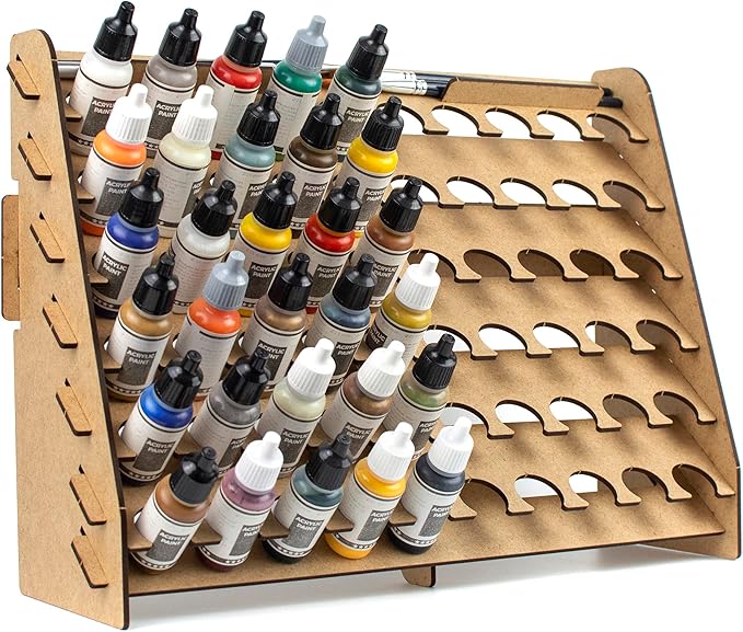 Paint Rack for model paints. Hobby craft Vallejo Tamiya Army compatible wall paint rack stand holder organiser storage for miniature warhammer art artists (26 mm)