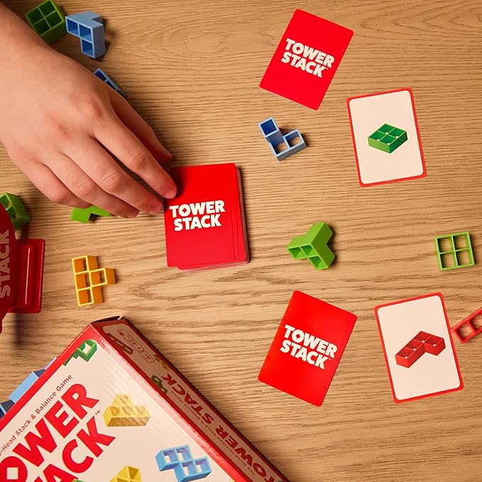 Tower Stack By Relatable, Exciting Tower Game For Kids & Adults Family Game Night, Fun Stacking and Building Toys, Includes 36 Cards, 24 Blocks, 1 Tower Body, 1 Tower Stand, And Instructions