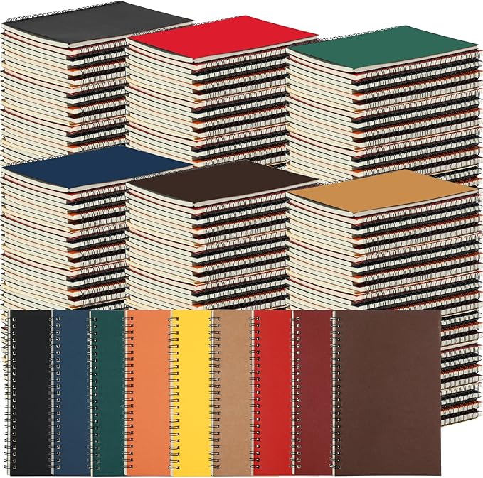 Yahenda Spiral Notebook College Ruled Journals Notebooks Lined 8.3 x 5.5 Inch Note Books Bulk A5 Writing Notebooks Thick Paper Notebook for Office Business School Supplies (Rich Colors,108 Pcs)