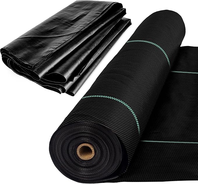 Woven Geotextile Fabric for Driveway and Road Stabilization, Construction Underlayment, Erosion Control, Commercial Grade 50 Year for Gravel Roads and Pavers (12.5x30) Ships Folded