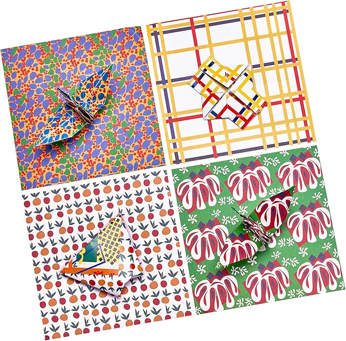 Origami Paper 6x6 Inches, 50 Sheets, Vintage Masterpiece & Impressionist Art, Mondrian Neo-Plasticism & Matisse - Fauvism,Double-Sided Folding Paper for Adult,Kids, Ideal for Scrapbooking, DIY Craft