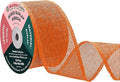 Mandala Crafts Orange Burlap Wired Ribbon 2 Inches Wide Jute Ribbons for Crafts - 10 Yds Roll Rustic Burlap Wrap Trim Ribbons for Wreaths Bows Party Decoration