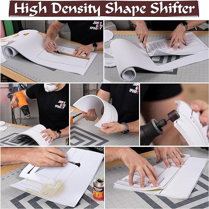 Shape Retention EVA Cosplay Foam 1mm (1mm-10mm) 14x39 inch White or Black High Density EVA Foam Sheets. Premium 85 kg/m3 Heat Shape Material for DIY Convention or Halloween Costumes by The Foamory