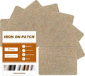 Iron on Patches, 8 Pieces Iron on Linen Patches,Fabric Patches for Couch, Tent, Clothing, Seat, Linen Repair Decorating Kit 3.7" by 4.9" (9.5 cm x 12.5 cm, Rice Coffee)