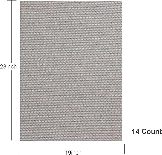 Aida Cloth 14 Count Cross Stitch Fabric,19×28inch (14CT,Oatmeal)