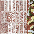 Floral Stencils for Crafts Reusable Texture Stencils Background Stencil Leaf Swirl Templates for Painting on Wood Furniture Card Canvas