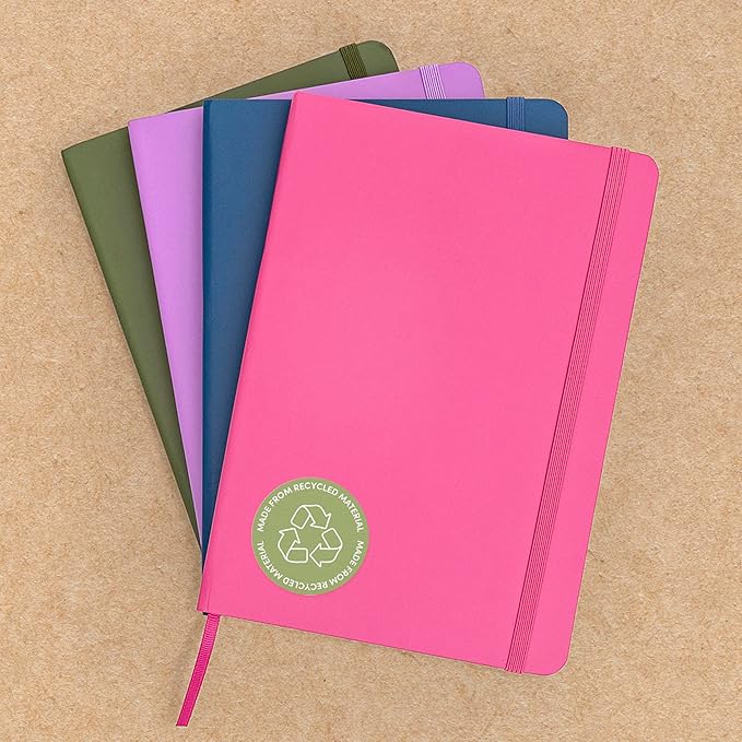 PAPERAGE Recycled Blank Journal Notebook, (Lilac), 160 Pages, Medium 5.6 in x 8 in - 100 GSM Thick Paper – Hardcover Journaling Notebook for Work, School, Note Taking or Sketching