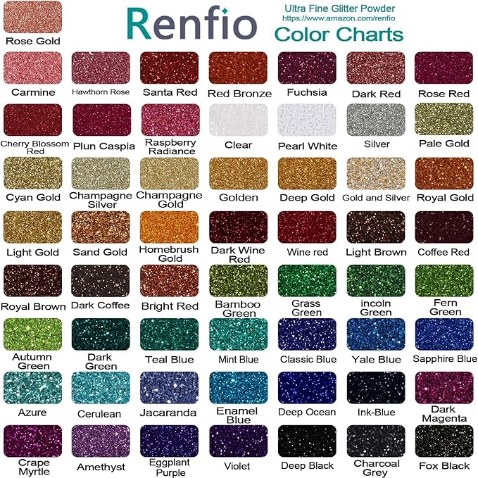 Renfio Ultra Fine Glitter Powder Metallic Resin Glitter 2.11 Oz (60g) PET Flakes Crafts Sequins 1/128" 0.008" 0.2mm Epoxy Chips Flakes for Tumblers Slime Decoration - Lincoln Green