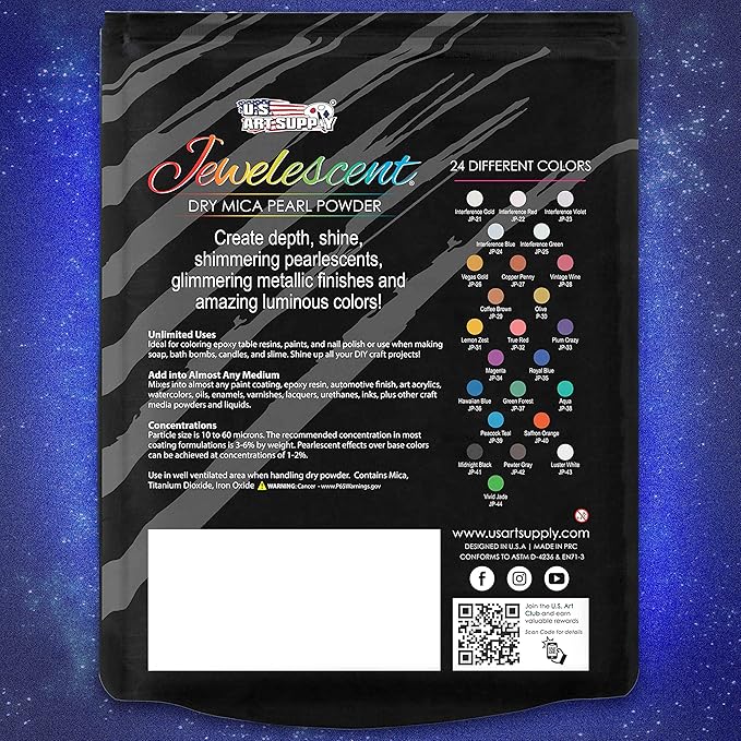 U.S. Art Supply Jewelescent Mica Pearl Pigment Powder, Interference Coffee Brown 3.5 oz (100g) Pouch - Cosmetic Grade, Epoxy Resin Color Pigment, Mica Powder for Resin, Soap, Slime, Candle Dye, Art
