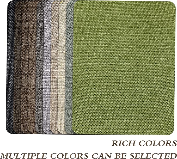 Coarse Linen Repair Patches, Self-Adhesive Linen Fabric Patches, 8X11 inch 2 PCS, Multi Color, Can be Used for Linen Sofa Repair and Linen Clothes Repair(8" x 11"-2PCS,Black 1.0)
